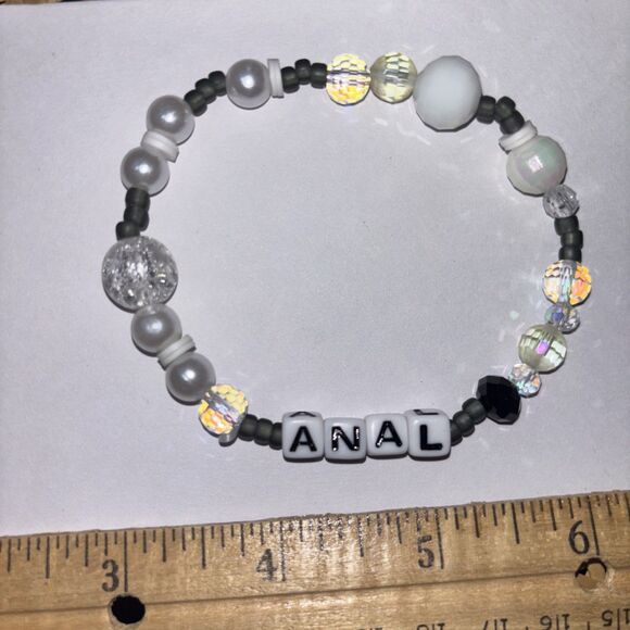 Multicolor “A*al” Bracelet Adult Humor Beaded Handmade Naughty Accessories - Picture 1 of 4